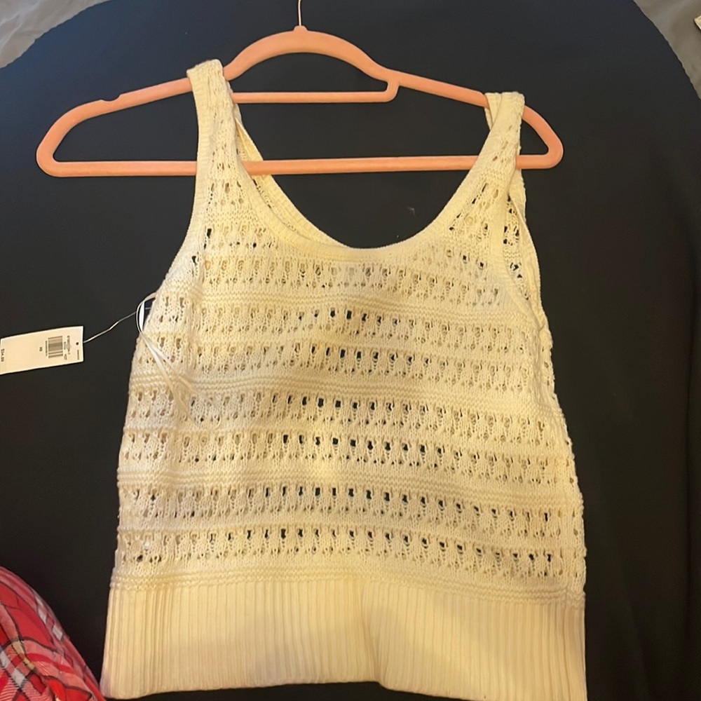 extra small white eyelet knit sweater old navy new with tags